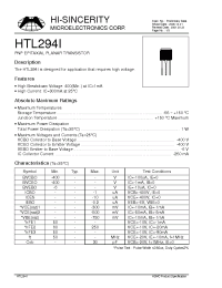 Datasheet HTL294I manufacturer Hi-Sincerity