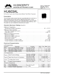 Datasheet HU603AL manufacturer Hi-Sincerity