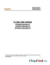Datasheet HY5DU12422ALT-X manufacturer Hynix