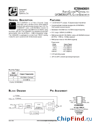 Datasheet ICS840001 manufacturer ICSI