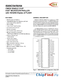 Datasheet IS89C54-12PQ manufacturer ICSI