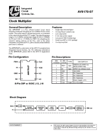 Datasheet AV9170-07 manufacturer ICST