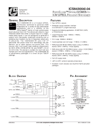 Datasheet ICS843004AGI-04LFT manufacturer ICST