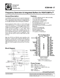 Datasheet ICS9148-17 manufacturer ICST