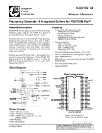 Datasheet ICS9148F-37 manufacturer ICST