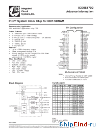 Datasheet ICS951702yG manufacturer ICST