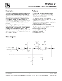 Datasheet MK2058-01 manufacturer ICST