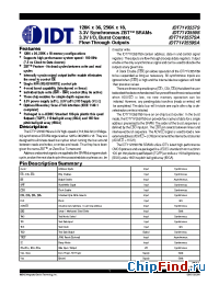 Datasheet 71V3559S manufacturer IDT