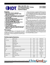 Datasheet 71V65602S100PF manufacturer IDT