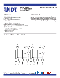 Datasheet 74FCT139T manufacturer IDT