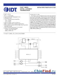 Datasheet 74FCT543T manufacturer IDT