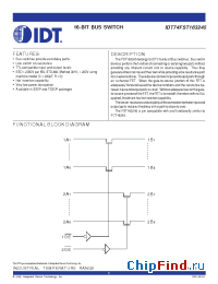Datasheet 74FST163245 manufacturer IDT