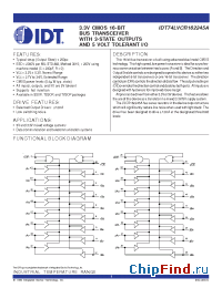 Datasheet 74LVCR162245A manufacturer IDT
