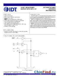 Datasheet 74SSTVF16857 manufacturer IDT