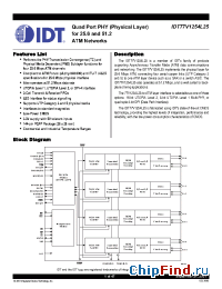 Datasheet 77V1254 manufacturer IDT