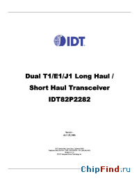 Datasheet 82P2282 manufacturer IDT