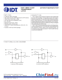 Datasheet IDT54FCT162373ATPV manufacturer IDT