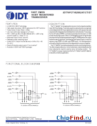 Datasheet IDT54FCT162952BTEB manufacturer IDT