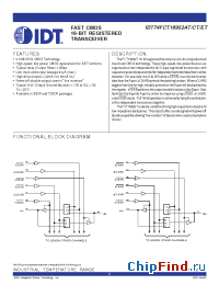 Datasheet IDT54FCT16952BTEB manufacturer IDT