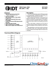 Datasheet IDT5962-8601504YA manufacturer IDT
