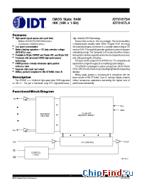 Datasheet IDT6167LA100LB manufacturer IDT