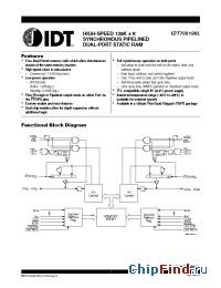 Datasheet IDT709199L12PF manufacturer IDT