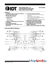 Datasheet IDT709289L9PFI8 manufacturer IDT