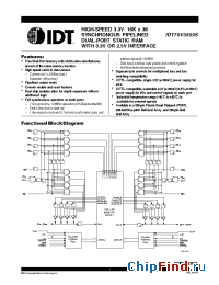 Datasheet IDT70V3569L5DR manufacturer IDT