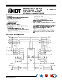 Datasheet IDT70V3579L5DR manufacturer IDT