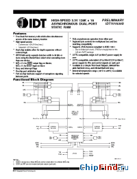 Datasheet IDT70V639S12BC8 manufacturer IDT