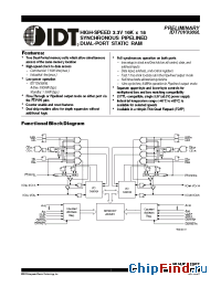 Datasheet IDT70V9369L6PF manufacturer IDT