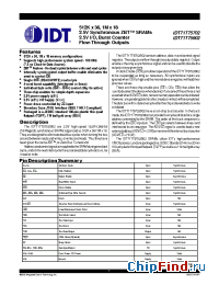 Datasheet IDT71T75702S75PF manufacturer IDT