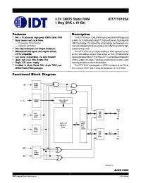 Datasheet IDT71V016SA12YI8 manufacturer IDT