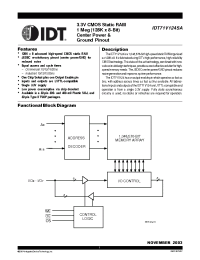 Datasheet IDT71V124SA20YI manufacturer IDT