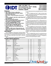 Datasheet IDT71V2556-133 manufacturer IDT