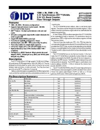 Datasheet IDT71V2557-85 manufacturer IDT