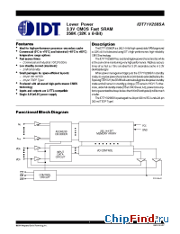 Datasheet IDT71V256SA-10 manufacturer IDT