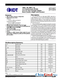 Datasheet IDT71V2577 manufacturer IDT