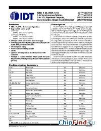 Datasheet IDT71V25781 manufacturer IDT