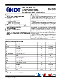 Datasheet IDT71V25781S200PF manufacturer IDT