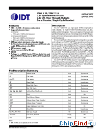 Datasheet IDT71V3479S75PF manufacturer IDT