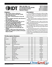 Datasheet IDT71V3556 manufacturer IDT
