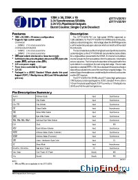 Datasheet IDT71V35761S155BGI manufacturer IDT