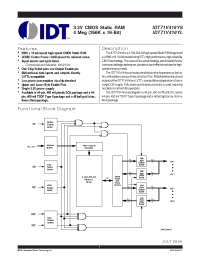Datasheet IDT71V416YL10PHG manufacturer IDT