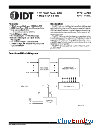 Datasheet IDT71V42415PH manufacturer IDT