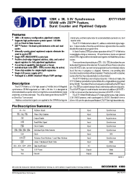 Datasheet IDT71V546S133PFI manufacturer IDT