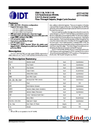 Datasheet IDT71V67702S85BQ manufacturer IDT
