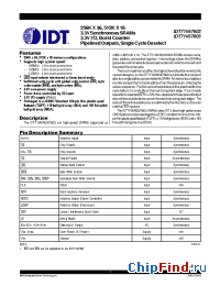 Datasheet IDT71V67803S150PFI manufacturer IDT