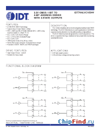 Datasheet IDT74ALVC16344 manufacturer IDT