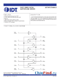 Datasheet IDT74FCT240DT manufacturer IDT